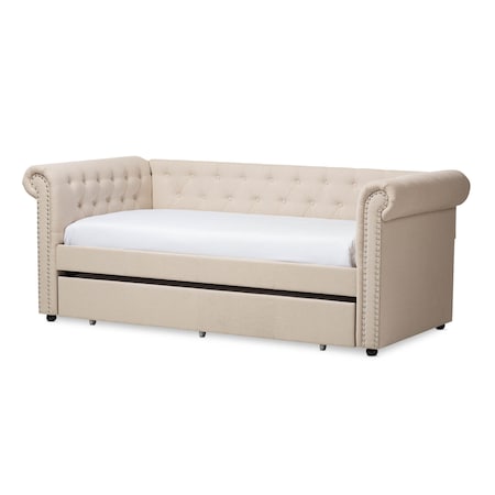 Baxton Studio Mabelle Modern Beige Trundle Daybed 134-7325